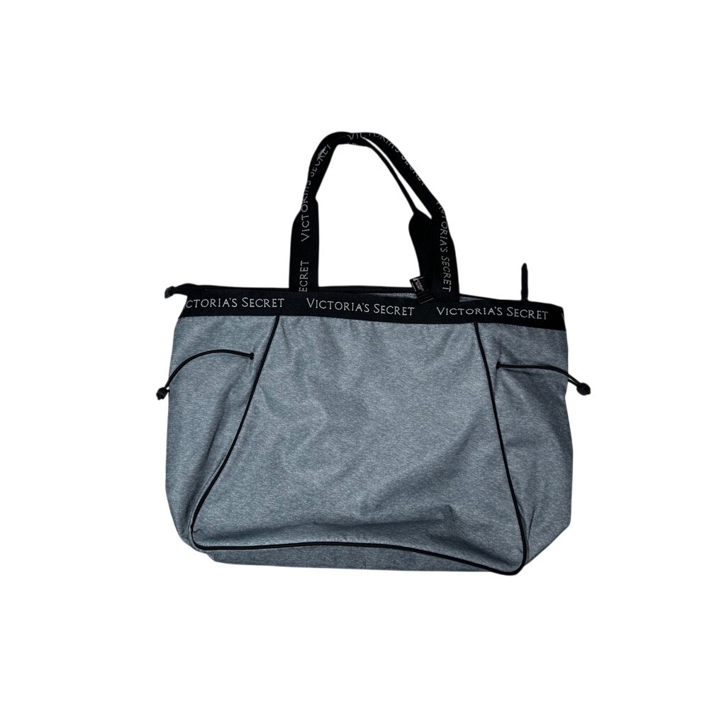 Victoria's Secret Sport Cinch Tote Bag in Grey Marl with Black Logo Trim